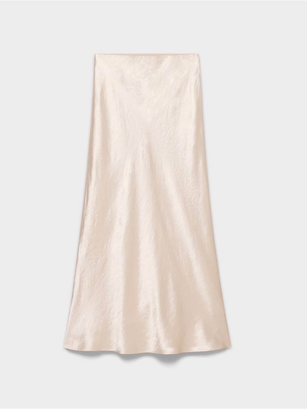 Aritzia Slip Satin Maxi Skirt - Light Cream/pink